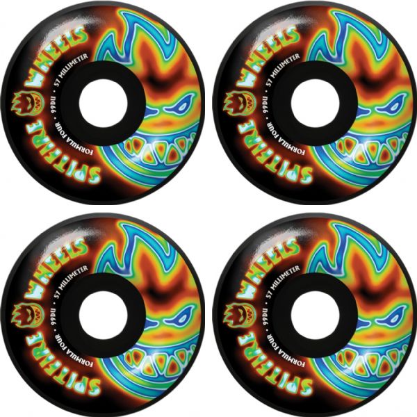 Spitfire Wheels Formula Four Radioactive Bighead Black Skateboard Wheels - 57mm 99a (Set of 4)