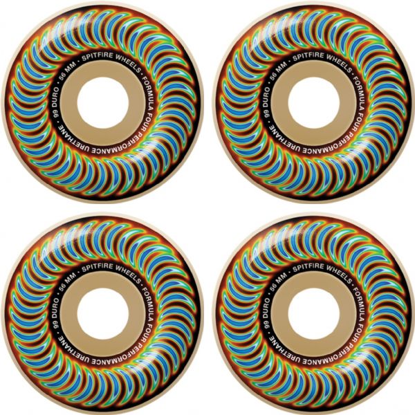 Spitfire Wheels Formula Four Classic Radioactive Natural Skateboard Wheels - 56mm 99a (Set of 4)
