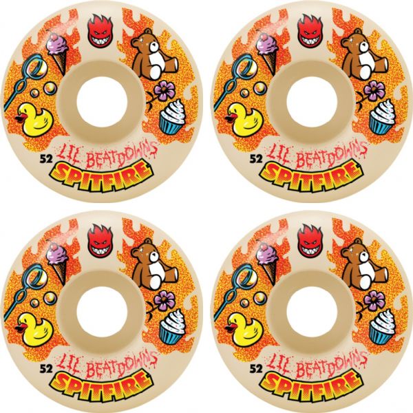 Spitfire Wheels Formula Four Classics Lil Beatdown Natural Skateboard Wheels - 52mm 99a (Set of 4)