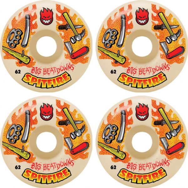 Spitfire Wheels Formula Four Big Beatdown Natural Skateboard Wheels - 62mm 99a (Set of 4)