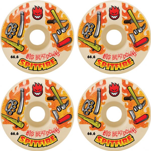 Spitfire Wheels Formula Four Big Beatdown Natural Skateboard Wheels - 66.6mm 99a (Set of 4)