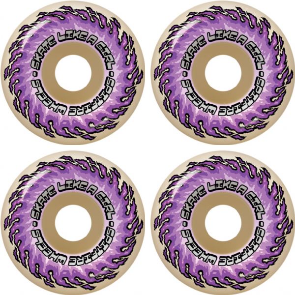 Spitfire Wheels Formula Four Classic Skate Like a Girl Natural / Purple Skateboard Wheels - 54mm 99a (Set of 4) Spitfire Wheels Formula Four Classic Skate Like a Girl Natural / Purple Skateboard Wheels - 54mm 99a (Set of 4)