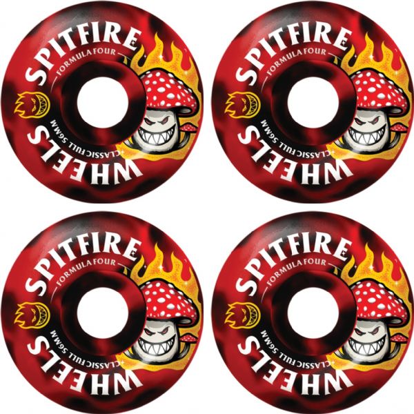 Spitfire Wheels Formula Four Classic Full Shroom Bighead Red / Black Skateboard Wheels - 56mm 99a (Set of 4)
