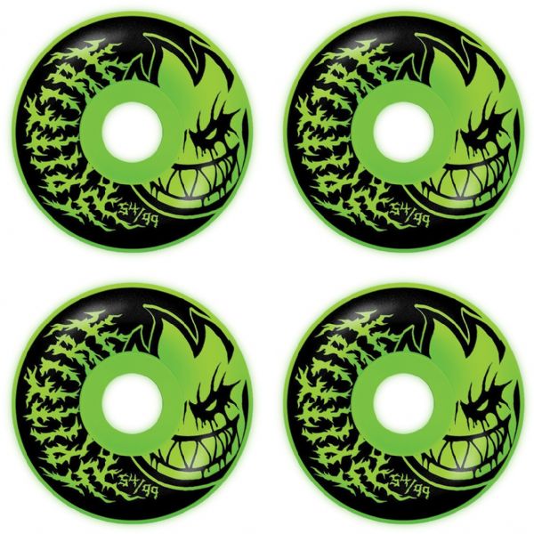 Spitfire Wheels Bighead Radial Full Deathmask II Glow Skateboard Wheels - 54mm 99a (Set of 4) Spitfire Wheels Bighead Radial Full Deathmask II Glow Skateboard Wheels - 54mm 99a (Set of 4)