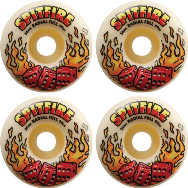 Spitfire Wheels Formula Four Radial Full Hot Hand Natural Skateboard Wheels - 56mm 99a (Set of 4)