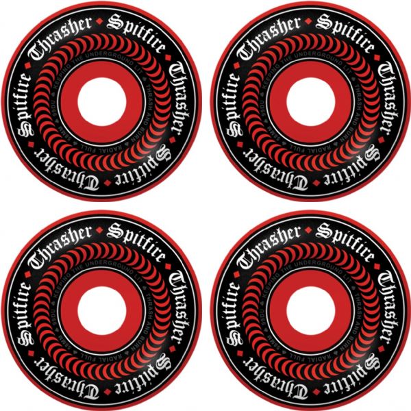 Spitfire Wheels Formula Four Radial Full Oath Red Skateboard Wheels - 58mm 99a (Set of 4)