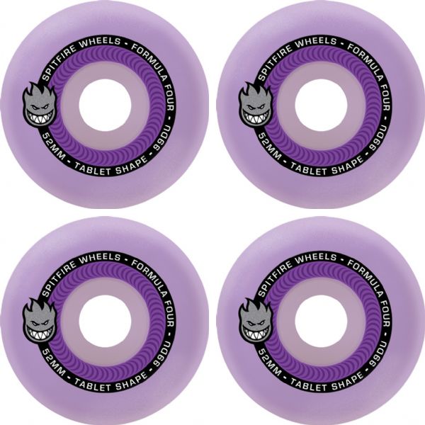 Spitfire Wheels Formula Four Tablet Lavender Skateboard Wheels - 52mm 99a (Set of 4) Spitfire Wheels Formula Four Tablet Lavender Skateboard Wheels - 52mm 99a (Set of 4)