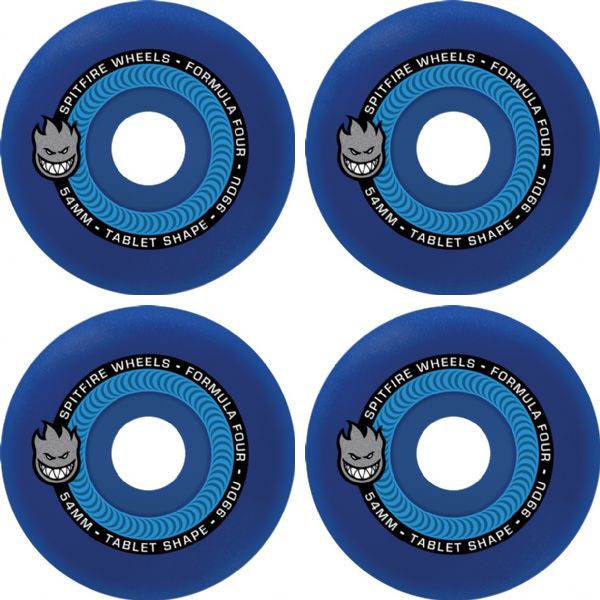Spitfire Wheels Formula Four Tablet Ice Blue Skateboard Wheels - 54mm 99a (Set of 4) Spitfire Wheels Formula Four Tablet Ice Blue Skateboard Wheels - 54mm 99a (Set of 4)
