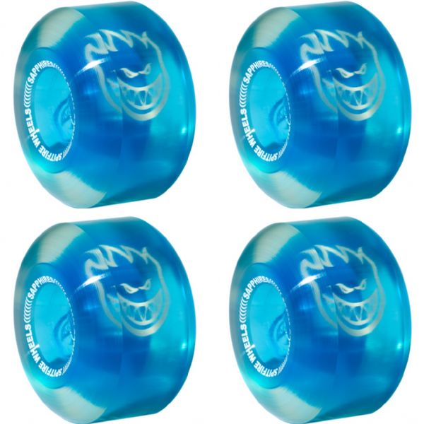 Spitfire Wheels Sapphire 90DU Clear / Blue Skateboard Wheels - 56mm 90a (Set of 4)
