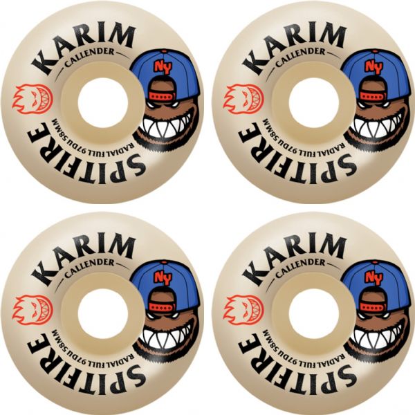 Spitfire Wheels Karim Callender F4 Radial Full Burn Squad Skateboard Wheels - 58mm 97a (Set of 4)
