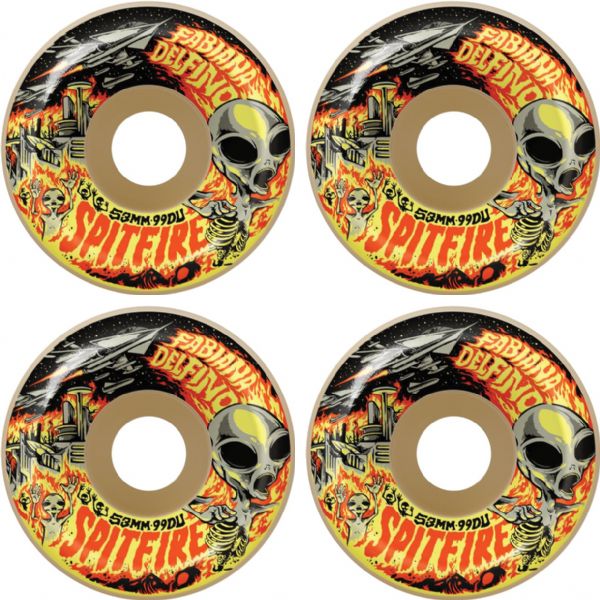 Spitfire Wheels Pedro Delfino Formula Four Conical Full Invasion Natural Skateboard Wheels - 53mm 99a (Set of 4)