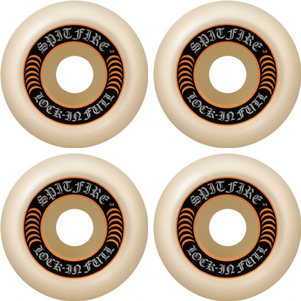 Spitfire Wheels Formula Four Lock-In Full Natural / Orange Skateboard Wheels - 54mm 99a (Set of 4)
