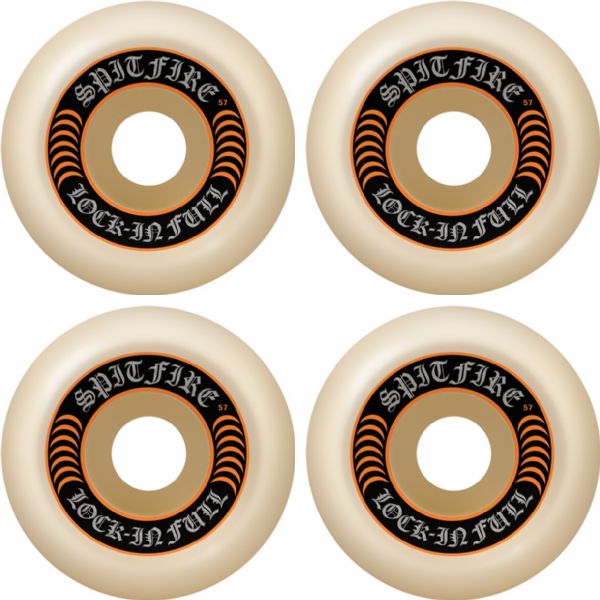 Spitfire Wheels Formula Four Lock-In Full Natural / Orange Skateboard Wheels - 57mm 99a (Set of 4)