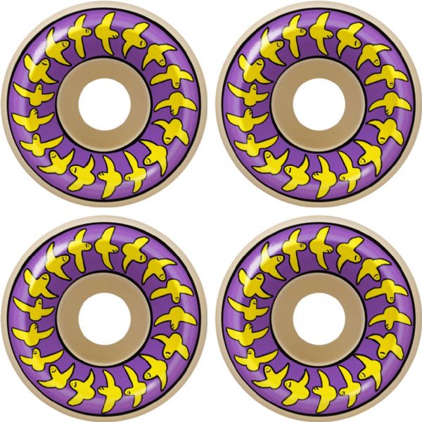 Spitfire Wheels Formula Four Birds Natural / Purple / Yellow Skateboard Wheels - 58mm 99a (Set of 4)