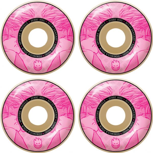 Spitfire Wheels Jerry Hsu Sci-Fi Natural / Pink Skateboard Wheels - 52mm 99a (Set of 4)