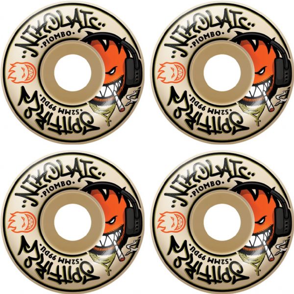 Spitfire Wheels Nikolai Piombo Formula Four Classic Natural Skateboard Wheels - 52mm 99a (Set of 4) Spitfire Wheels Nikolai Piombo Formula Four Classic Natural Skateboard Wheels - 52mm 99a (Set of 4)