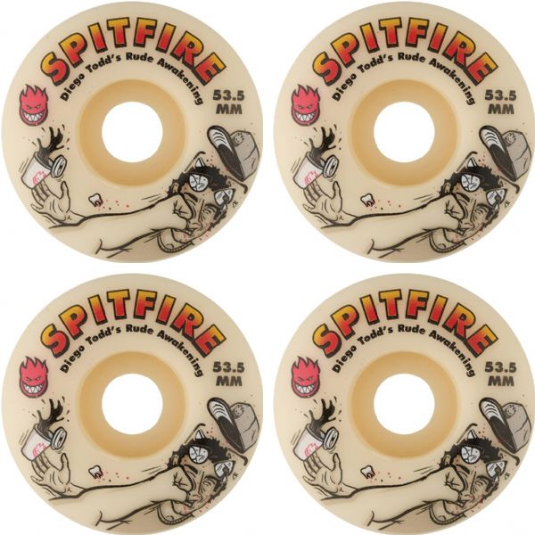 Spitfire Wheels Diego Todd Formula Four Rude Awakening Skateboard Wheels - 53.5mm 99a (Set of 4)