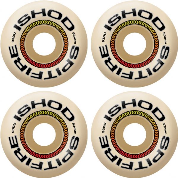 Spitfire Wheels Ishod Wair Formula Four Lock-In Classic Natural Skateboard Wheels - 53mm 93a (Set of 4)