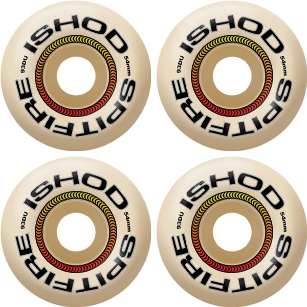 Spitfire Wheels Ishod Wair Formula Four Lock-In Classic Natural Skateboard Wheels - 54mm 93a (Set of 4)