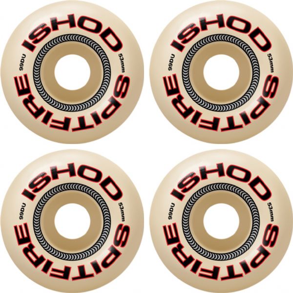 Spitfire Wheels Ishod Wair Formula Four Lock-In Classic Natural Skateboard Wheels - 53mm 99a (Set of 4)