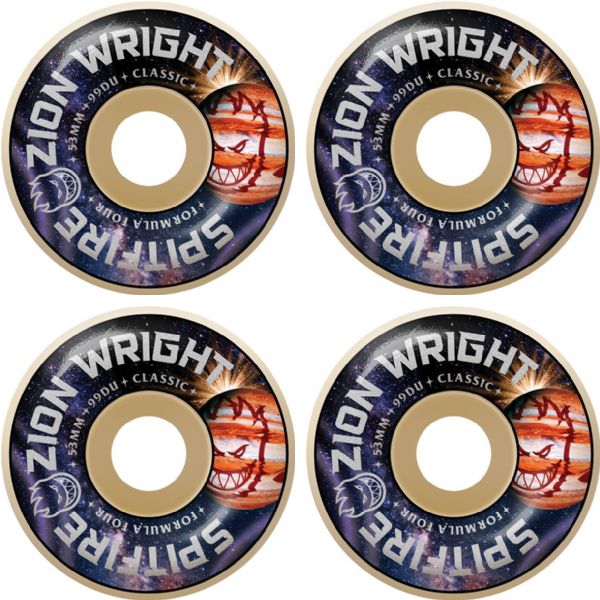 Spitfire Wheels Zion Wright Formula Four Classic Cosmic Natural Skateboard Wheels - 53mm 99a (Set of 4)