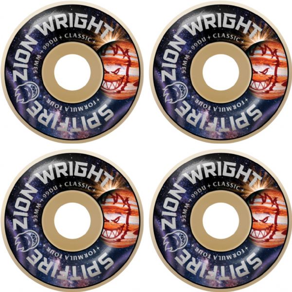 Spitfire Wheels Zion Wright Formula Four Classic Cosmic Natural Skateboard Wheels - 56mm 99a (Set of 4)