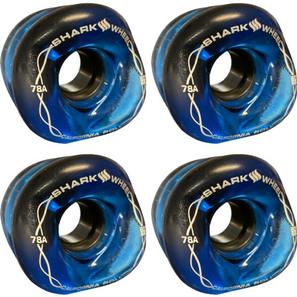 Shark Wheels California Roll Sapphire Skateboard Wheels - 60mm 78a (Set of 4)