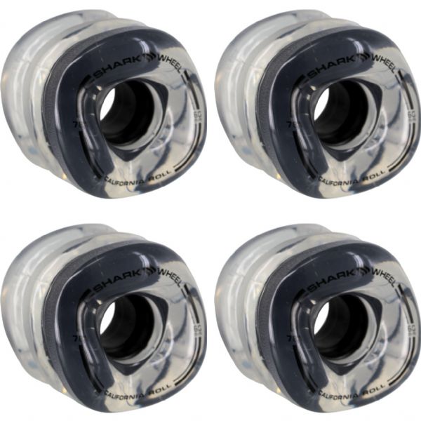 Shark Wheels California Roll Clear with Black Hubs Skateboard Wheels - 60mm 78a (Set of 4)