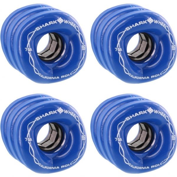 Shark Wheels California Roll Ibiza Blue Skateboard Wheels - 60mm 78a (Set of 4)