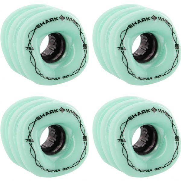 Shark Wheels California Roll Seafoam Skateboard Wheels - 60mm 78a (Set of 4)