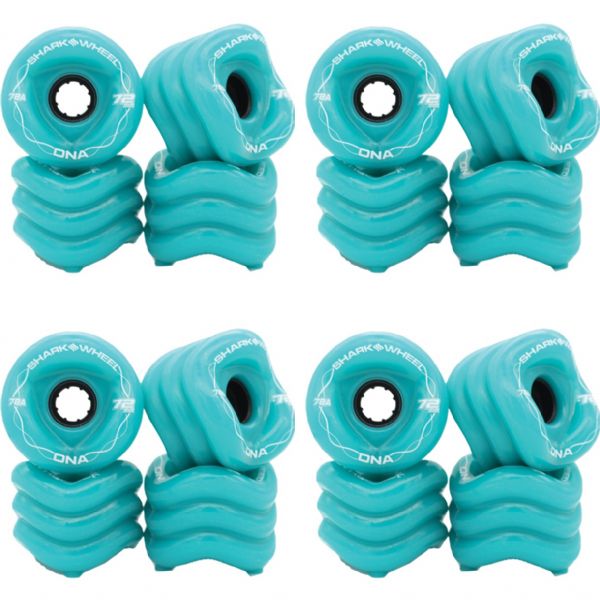 Shark Wheels DNA Turquoise / Black Skateboard Wheels - 72mm 78a (Set of 4)
