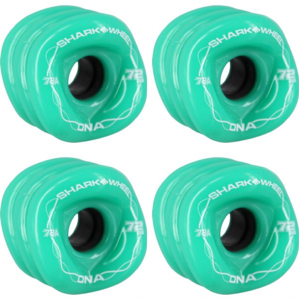 Shark Wheels DNA Solid Turquoise Skateboard Wheels - 72mm 78a (Set of 4)