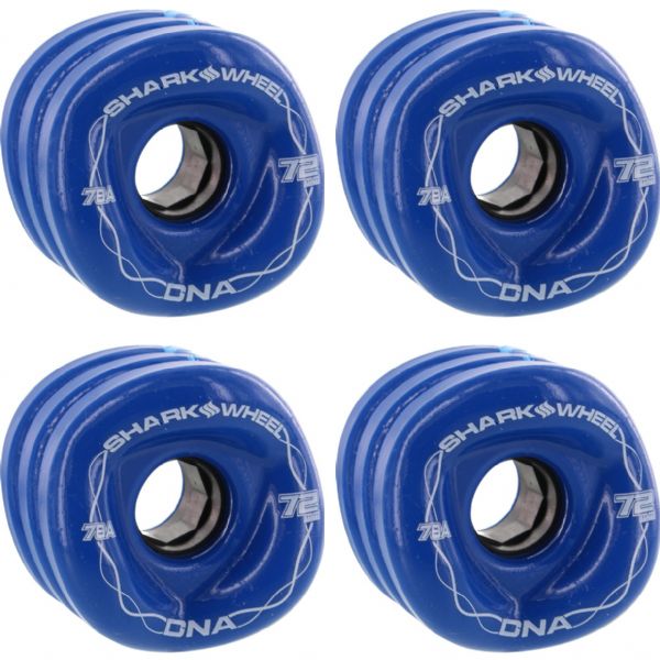 Shark Wheels DNA Ibiza Blue Skateboard Wheels - 72mm 78a (Set of 4)