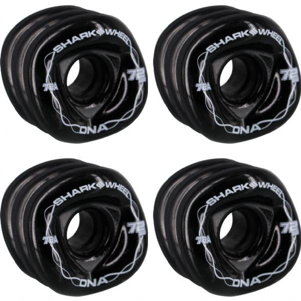 Shark Wheels DNA Black Skateboard Wheels - 72mm 78a (Set of 4)