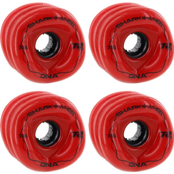Shark Wheels DNA Lava Red Skateboard Wheels - 72mm 78a (Set of 4)