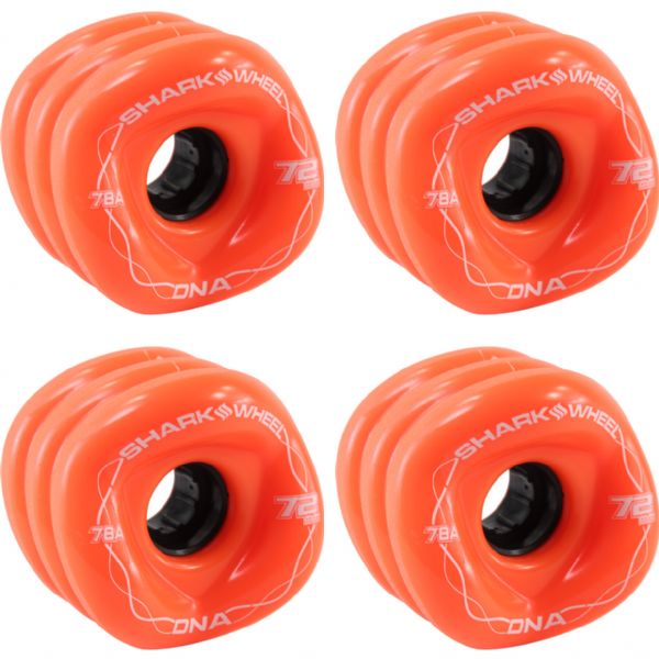 Shark Wheels DNA Orange with Black Hubs Skateboard Wheels - 72mm 78a (Set of 4) Shark Wheels DNA Orange with Black Hubs Skateboard Wheels - 72mm 78a (Set of 4)