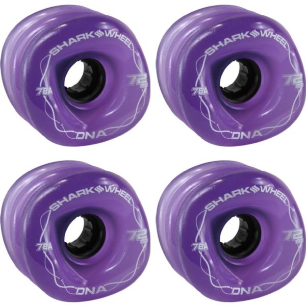 Shark Wheels DNA Solid Purple Skateboard Wheels - 72mm 78a (Set of 4)
