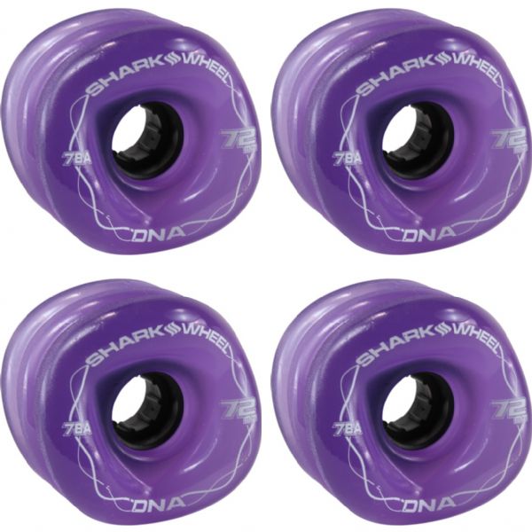 Shark Wheels DNA Solid Purple Skateboard Wheels - 72mm 78a (Set of 4)
