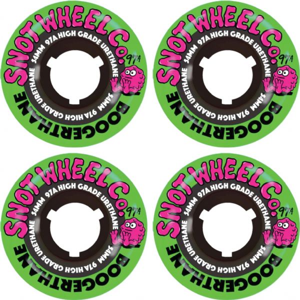 Snot Wheel Co. Boogerthane Green / Black Skateboard Wheels - 54mm 97a (Set of 4)