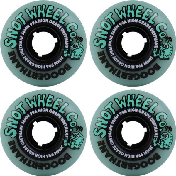 Snot Wheel Co. Boogerthane Team Teal / Black Skateboard Wheels - 58mm 99a (Set of 4)