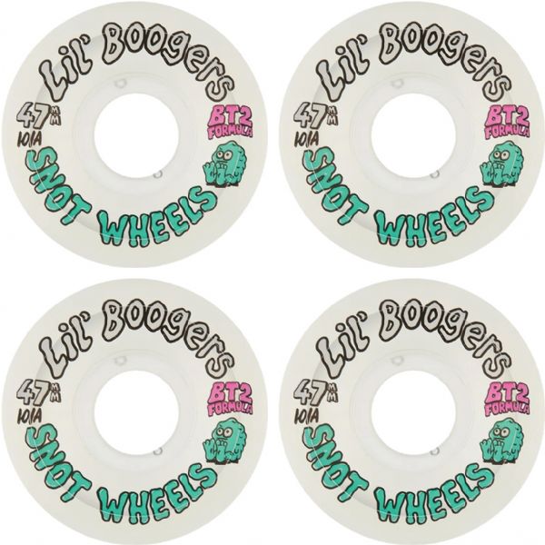 Snot Wheel Co. Lil Boogers Conical Clear Skateboard Wheels - 47mm 101a (Set of 4)