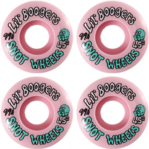 Snot Wheel Co. Lil Boogers Pink Skateboard Wheels - 45mm 99a (Set of 4)