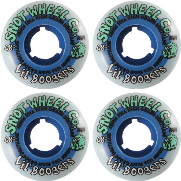 Snot Wheel Co. Lil Boogers White / Blue Skateboard Wheels - 48mm 101a (Set of 4)