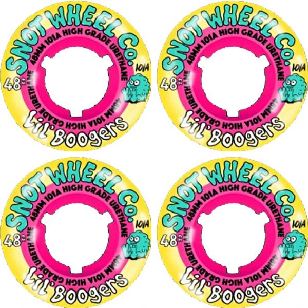 Snot Wheel Co. Lil Boogers Swirls Pink / Yellow Skateboard Wheels - 48mm 101a (Set of 4)