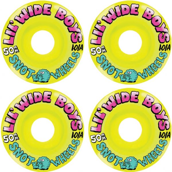 Snot Wheel Co. Lil Wide Boys Yellow Skateboard Wheels - 50mm 101a (Set of 4)