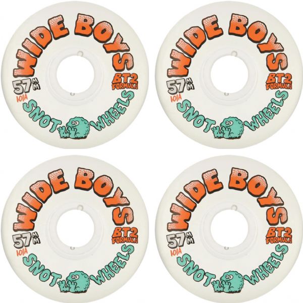 Snot Wheel Co. Wide Boys Clear / Orange Skateboard Wheels - 57mm 101a (Set of 4)