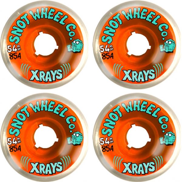 Snot Wheel Co. X-Rays Orange Skateboard Wheels - 54mm 82a (Set of 4)