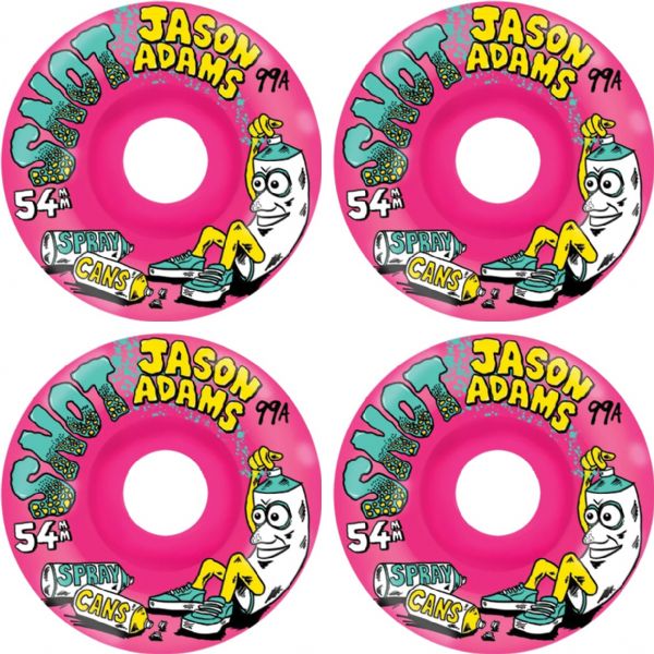 Snot Wheel Co. Jason Adams Spray Cans Pink Skateboard Wheels - 54mm 99a (Set of 4)