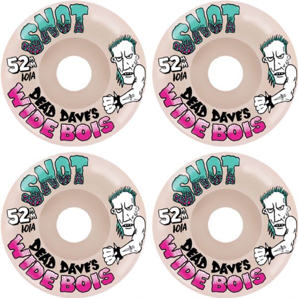 Snot Wheel Co. Dead Dave Wide Bois Natural Skateboard Wheels - 52mm 101a (Set of 4)