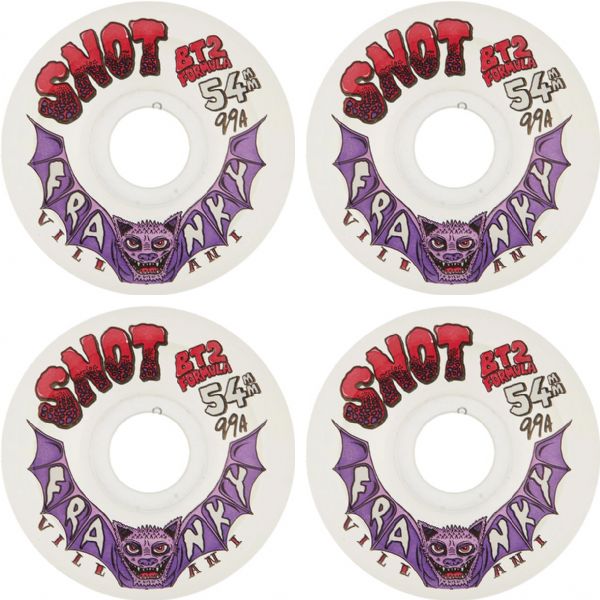 Snot Wheel Co. Franky Villani Conical Clear Skateboard Wheels - 54mm 99a (Set of 4)